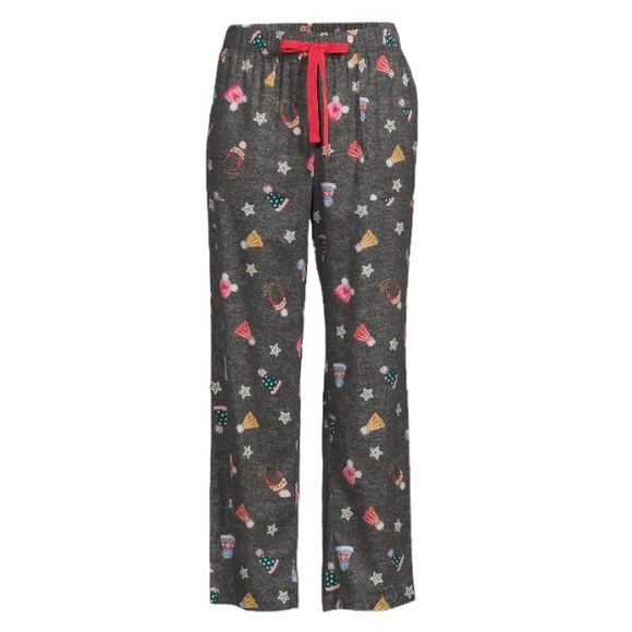 NWT Joyspun Women’s Pajama Christmas Sleep Pants (Grey Design / Multiple Sizes) - Picture 2 of 11
